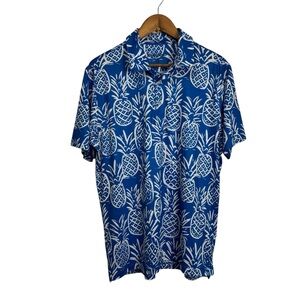 Chubbies Blue Pineapple Print Men's Shirt Resport Cruise Summer M